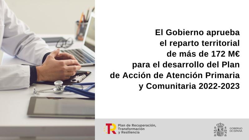 El Gobierno destina más de 5,4 millones de euros a Aragón para el desarrollo del Plan de Acción de Atención Primaria y Comunitaria 2022-2023